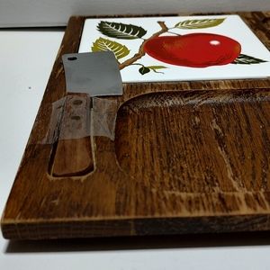 Vermillion Woodware vintage apple trivet cheese tray